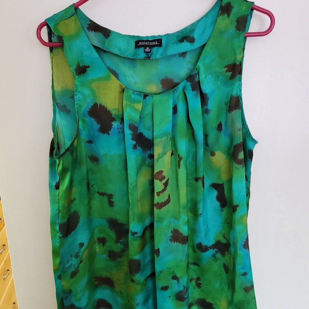 Notations satin tunic tank, XL